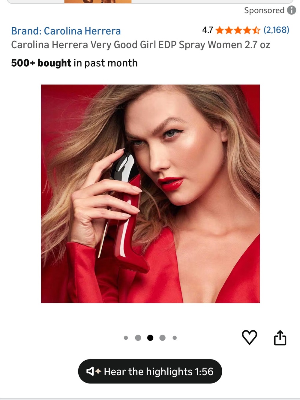 Carolina Herrera Very Good Girl Eau de Parfum Bottle in Red and Black